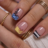 Paris Script S Squoval squoval press-on nails