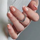 Pastel French medium squoval press-on nails