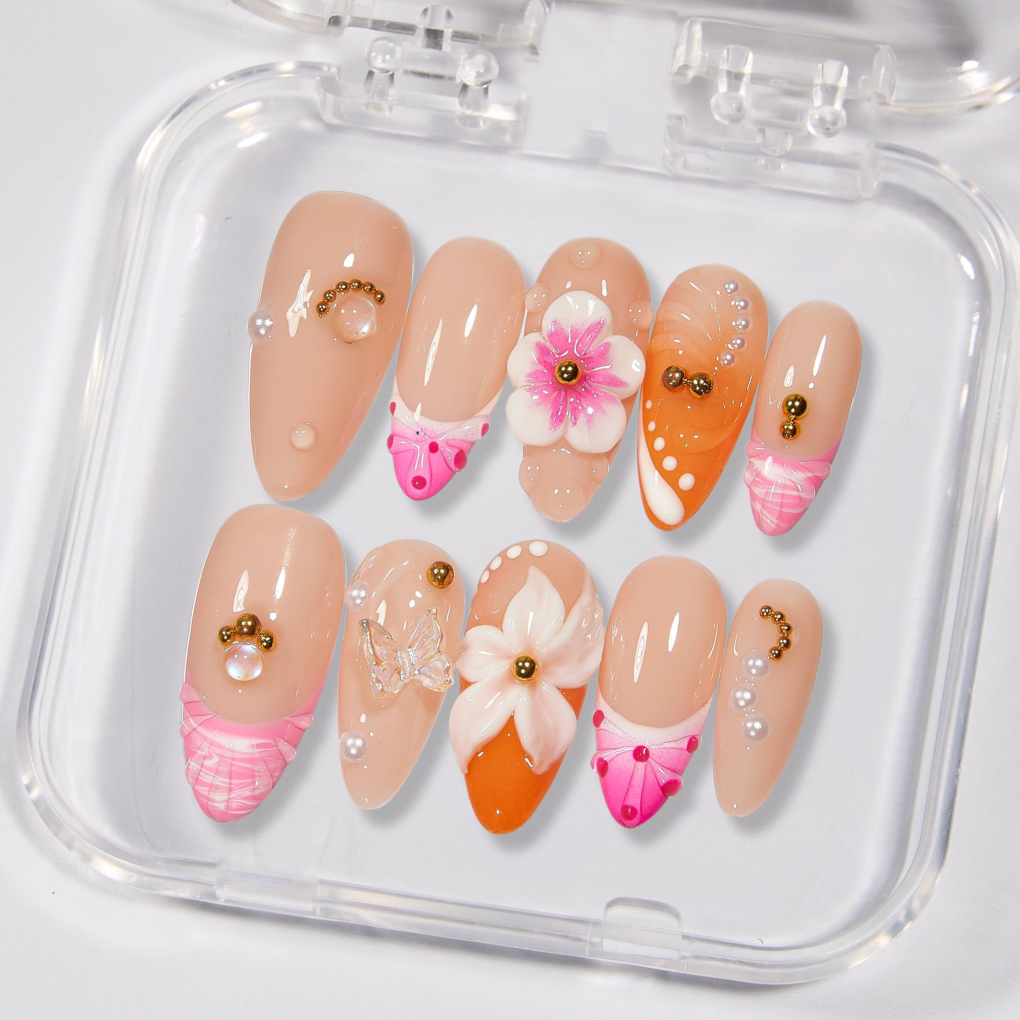 Peach Blossom Gala press-on nails product view