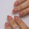 Peach Nude RS Almond almond press-on nails