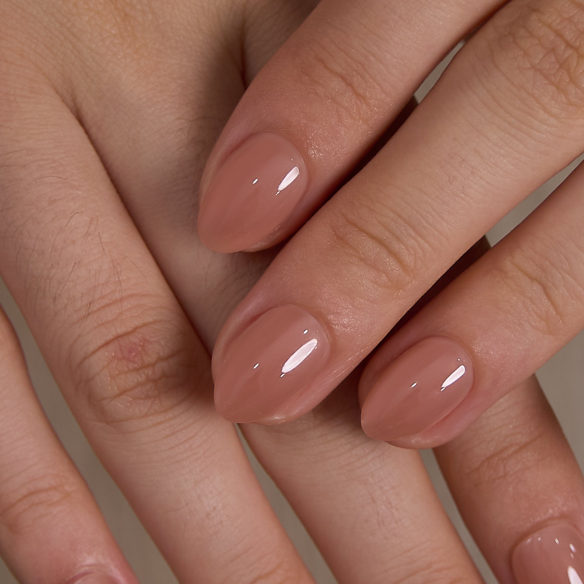 Peach Nude RS Almond almond press-on nails