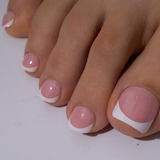 Pearl Blush - Squoval Toenails short squoval press-on nails