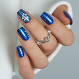Pearl Floral medium squoval nail detail