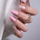 Pearl Flurry - M Squoval medium squoval press-on nails