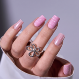 Pearl Flurry - M Squoval medium squoval press-on nails