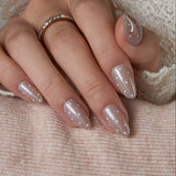 Pearl Polka short almond press-on nails