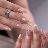 Pearl Tides M Almond almond press-on nails