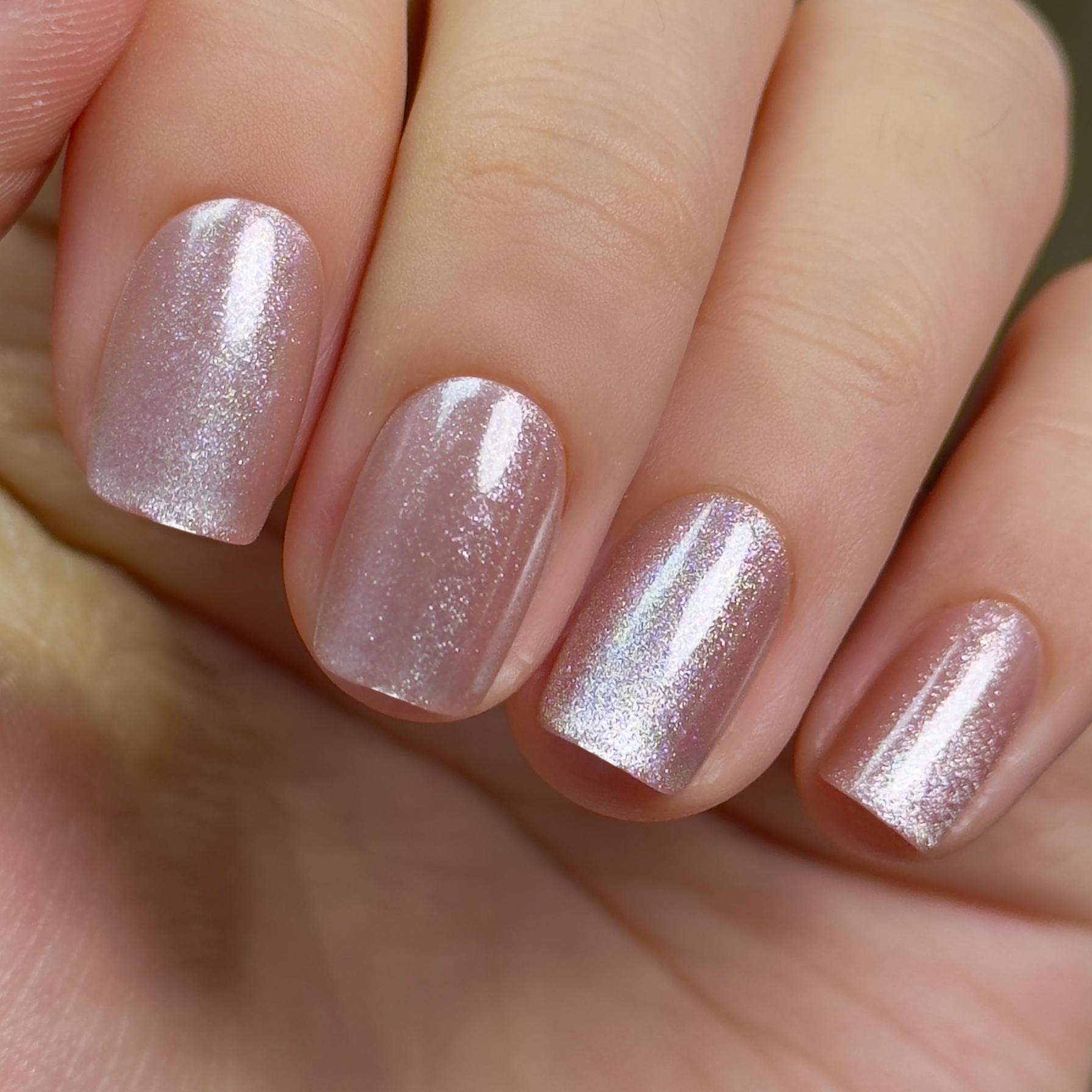 Pearl Veil short squoval press-on nail set with accessories