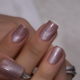 Pearl Veil short squoval press-on nails from the side