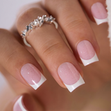 Petal Snow M Squoval squoval press-on nails