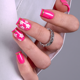 Pink Bloom S Square square press-on nails