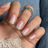 Pink Mist Charm short squoval nail detail
