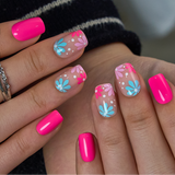 Pink Wave S Squoval squoval press-on nails