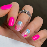 Pink Wave S Squoval squoval press-on nails