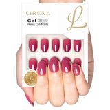 Plum Shine Gel short oval soft gel press-on nails