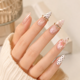 Pink Oval Short press-on nails by Lirenail - front view