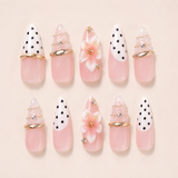 Pink Oval Short press-on nails by Lirenail - side view