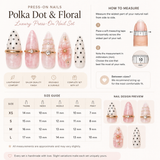 Polka Dot & Floral Press-On Nails nail detail