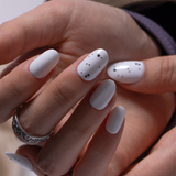 Porcelain Ink S Oval oval press-on nails