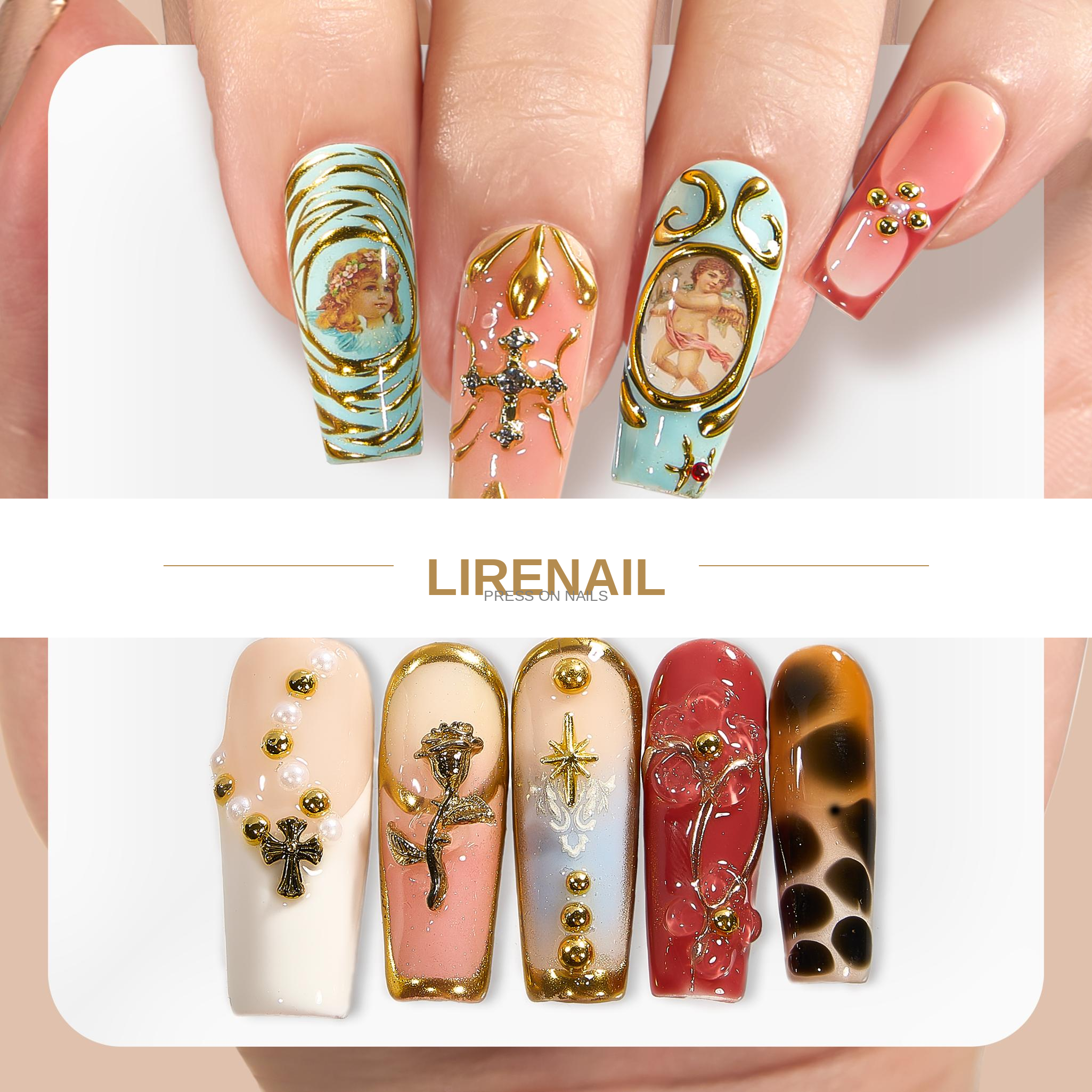 Baroque Angel press-on nails