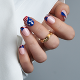 Patriotic Flag S Squoval squoval press-on nails