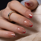 Red Glam M Squoval squoval press-on nails