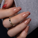 Red Glam M Squoval squoval press-on nails