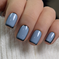 Misty Slate Vibe S Squoval squoval press-on nails