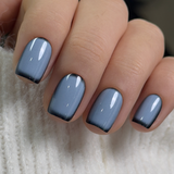 Misty Slate Vibe S Squoval squoval press-on nails