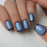 Misty Slate Vibe S Squoval squoval press-on nails