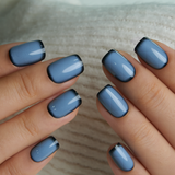 Misty Slate Vibe S Squoval squoval press-on nails