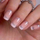 Nude Sparkle M Squoval squoval press-on nails