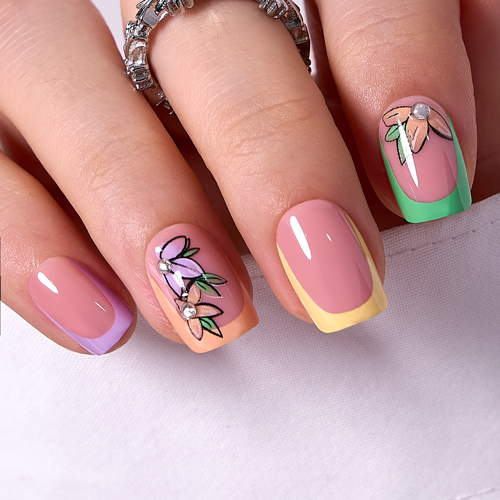 Pastel Blossom – S Squoval