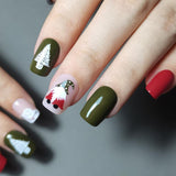 Festive Cheer – short Squoval nail detail