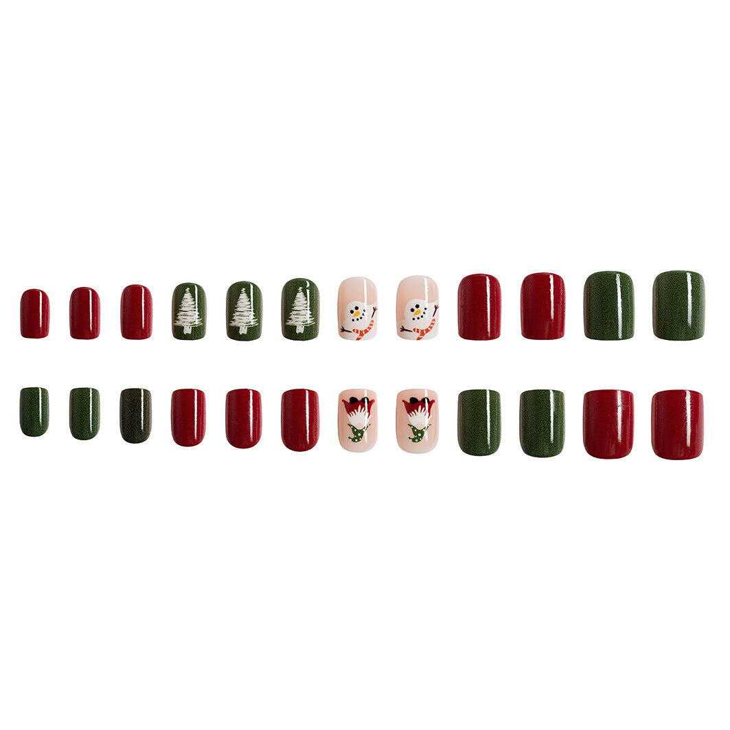 Festive Cheer – short Squoval nail detail