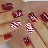 Candy Snow – short Squoval press-on nails
