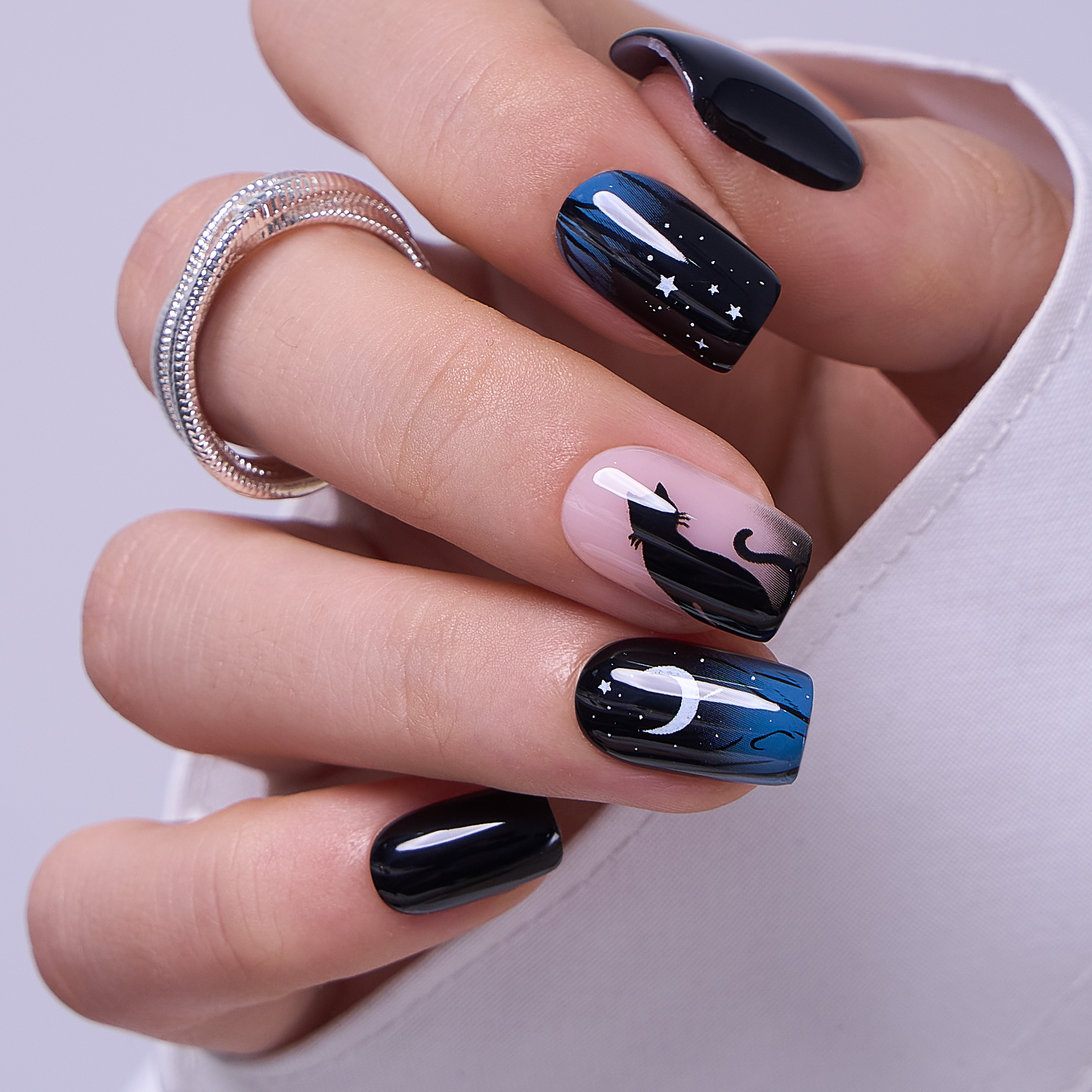 Starry Cat Dream M Squoval Ver. 2 squoval press-on nails