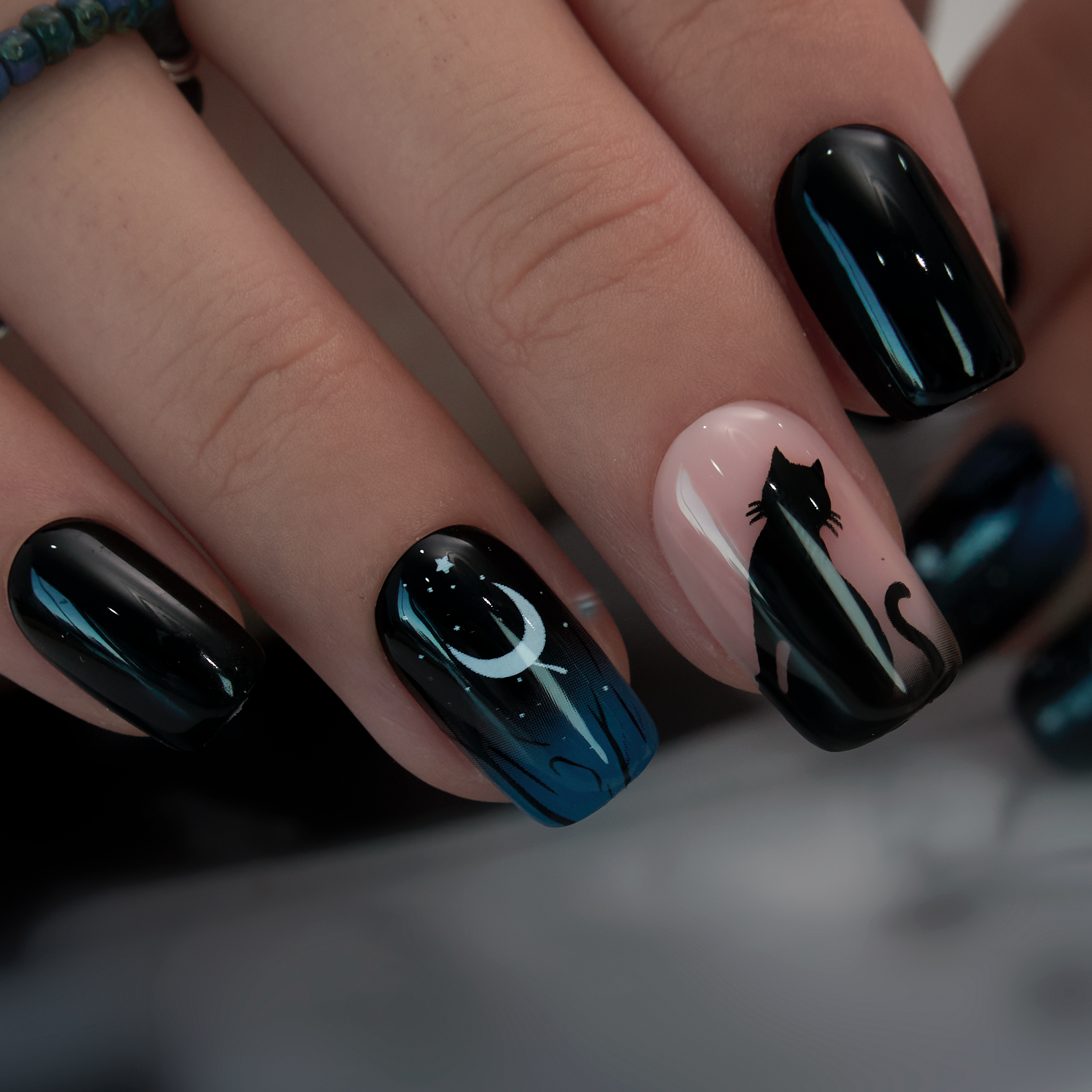 Starry Cat Dream M Squoval Ver. 2 squoval press-on nails