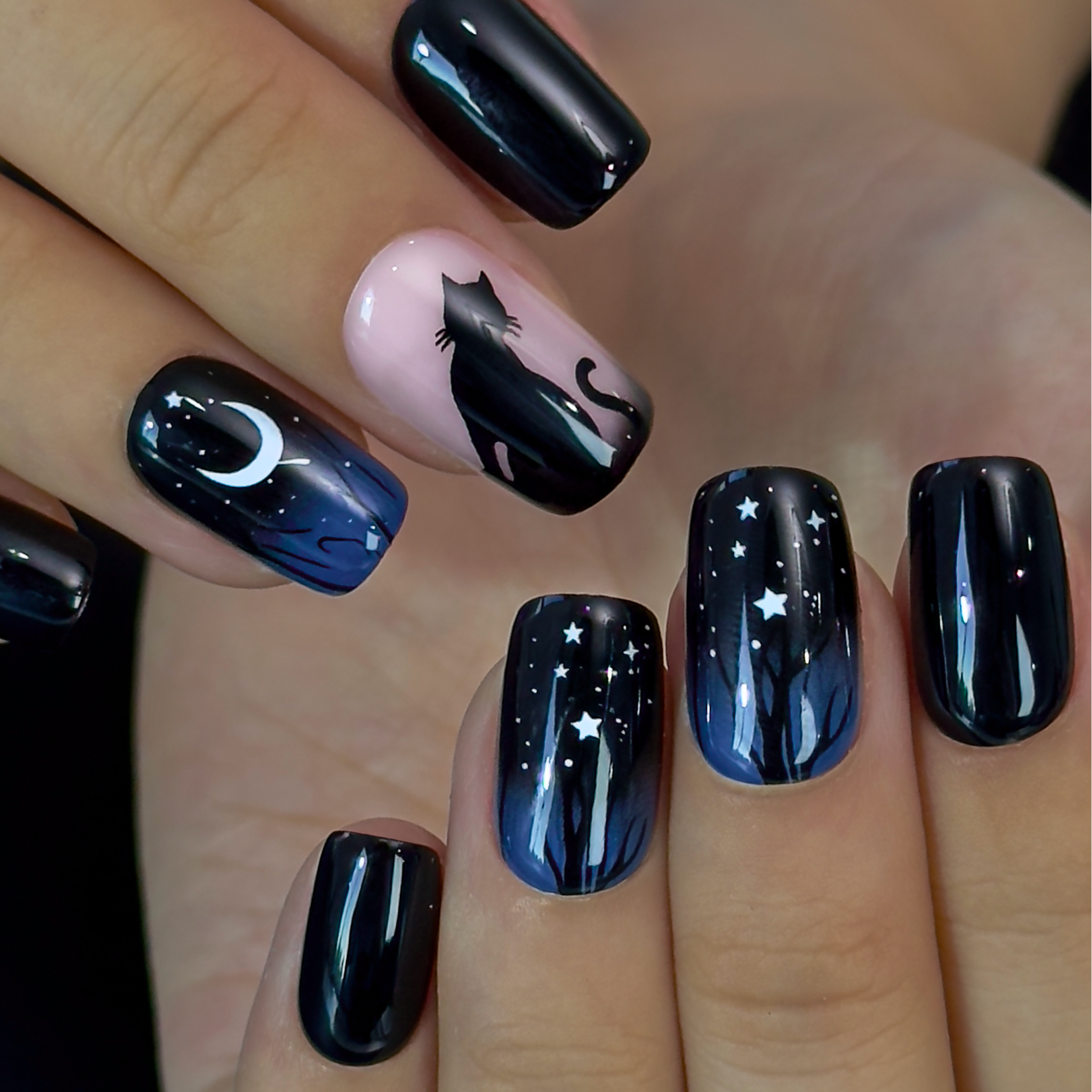 Starry Cat Dream M Squoval Ver. 2 squoval press-on nails