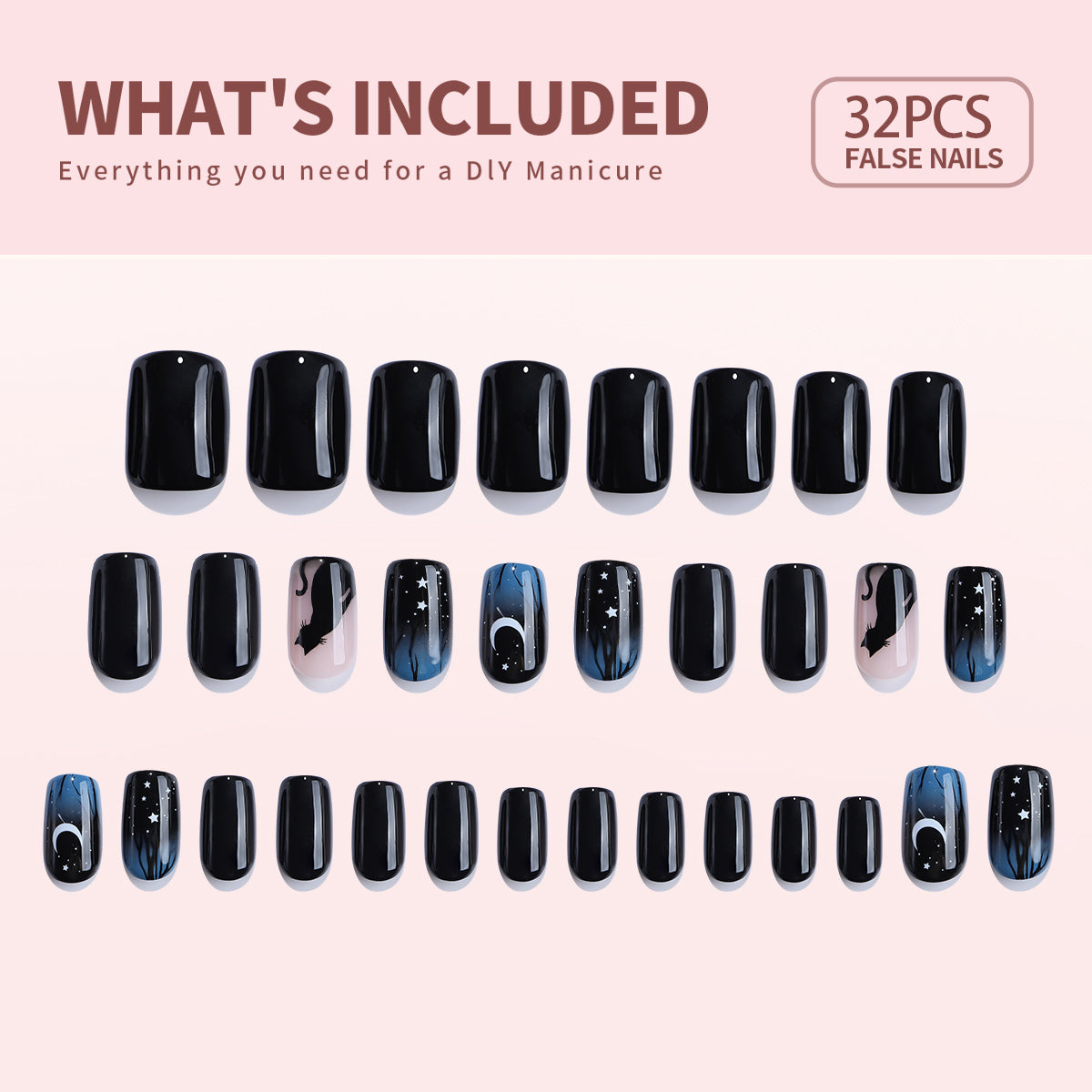 Starry Cat Dream M Squoval squoval press-on nails