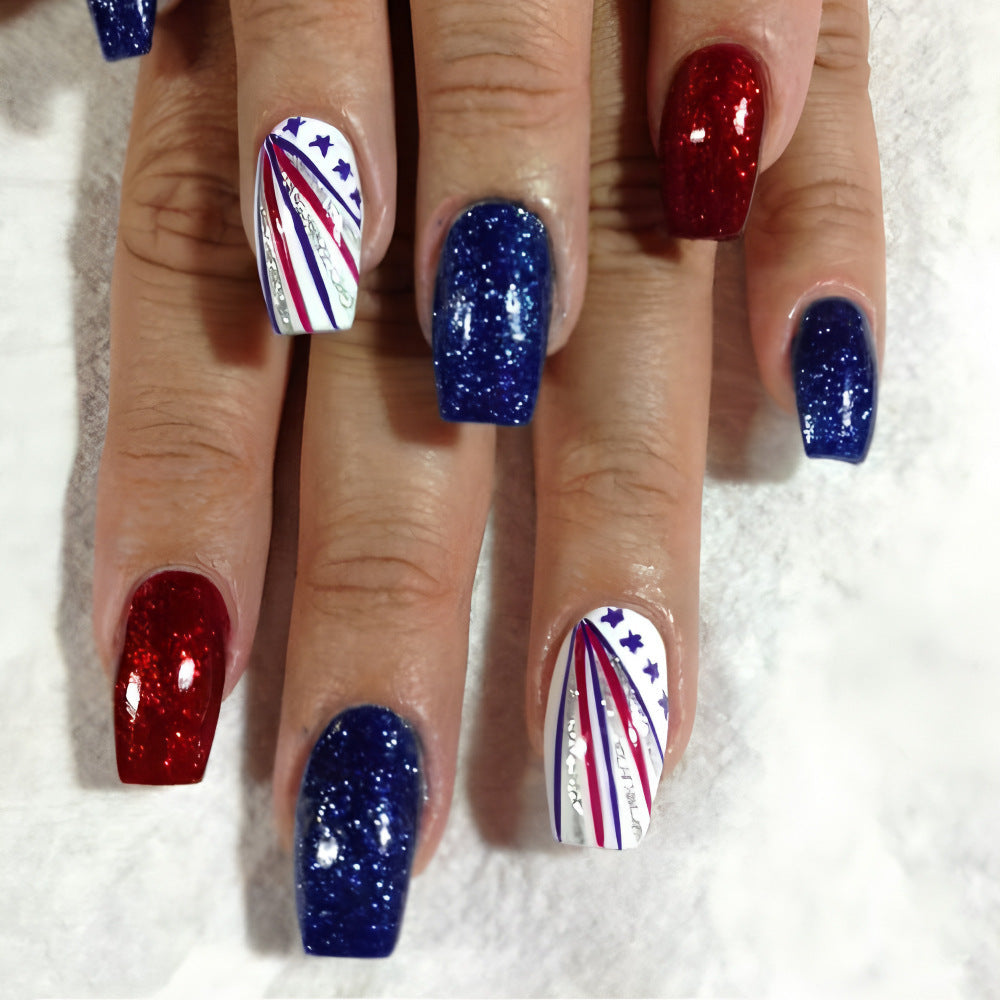 Liberty Spark – medium Squoval press-on nails