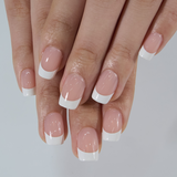 Classic French – short Squoval nail detail