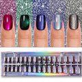 Prism Pulse – short Squoval press-on nails