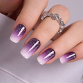 Purple Glitter medium squoval press-on nails
