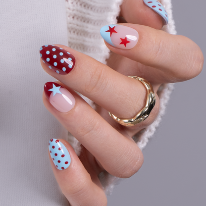 Retro Star RS Almond almond press-on nails