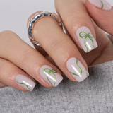 Ribbon Glow S Squoval squoval press-on nails