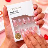 Romantic French short squoval press-on nails product view