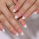 Romantic Roam short almond press-on nails