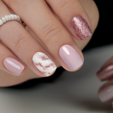 Rose Glint short squoval nail detail