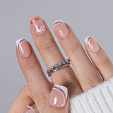 Rose Gold short squoval nail detail